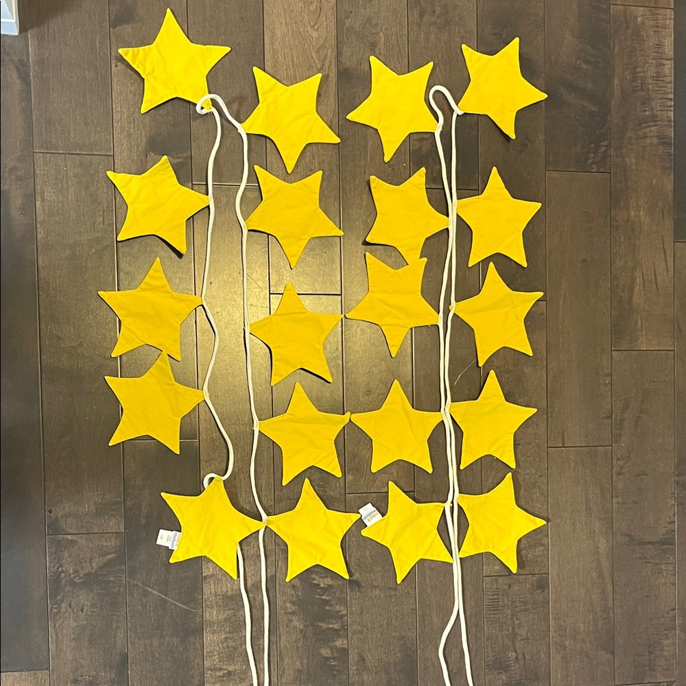 2 Yellow Star Garland -cotton
